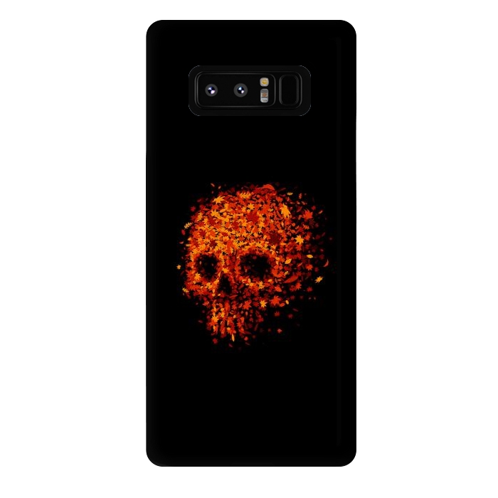 Galaxy Note 8 StrongFit Autumn Skull - Fall Leaves by Vó Maria