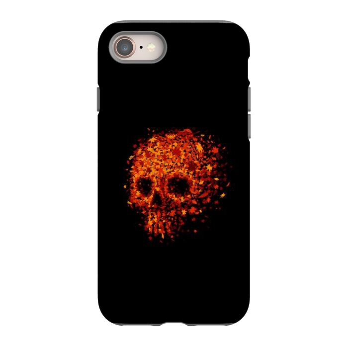 iPhone 8 StrongFit Autumn Skull - Fall Leaves by Vó Maria