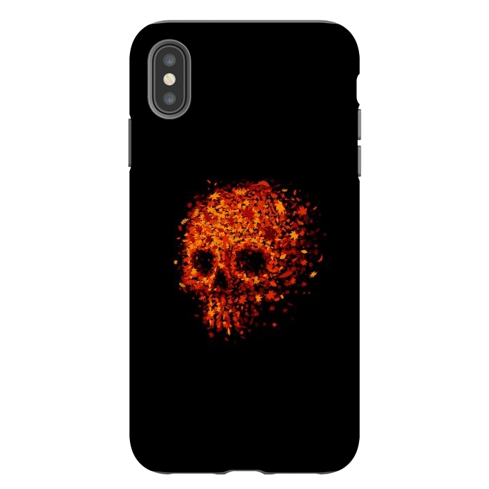 iPhone Xs Max StrongFit Autumn Skull - Fall Leaves by Vó Maria