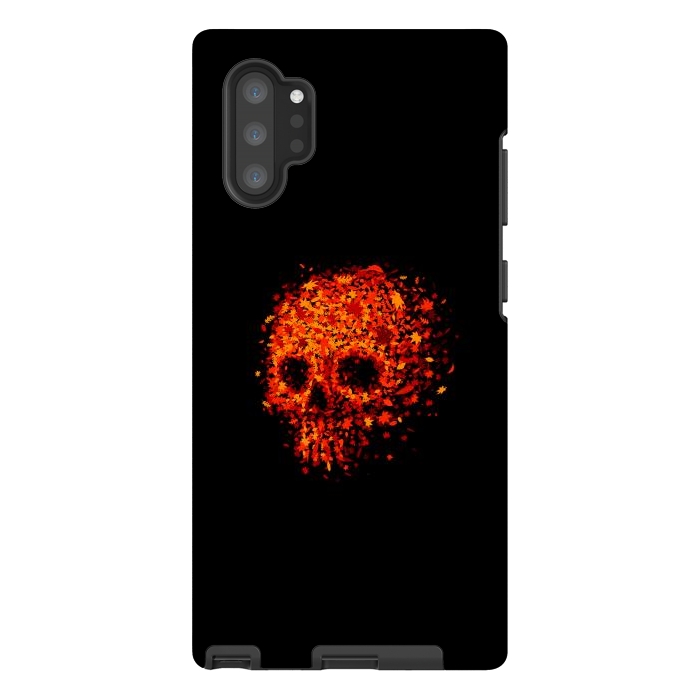 Galaxy Note 10 plus StrongFit Autumn Skull - Fall Leaves by Vó Maria