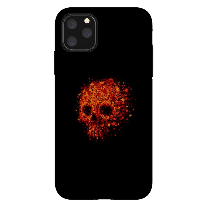 iPhone 11 Pro Max StrongFit Autumn Skull - Fall Leaves by Vó Maria