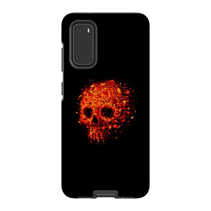 Galaxy S20 StrongFit Autumn Skull - Fall Leaves by Vó Maria