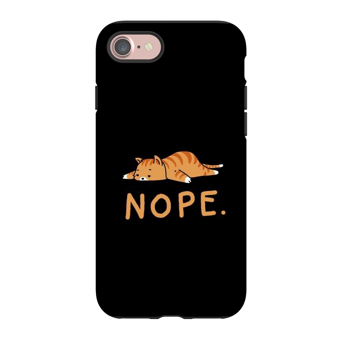 iPhone 7 StrongFit Nope Lazy Cat Caramel  by Vó Maria