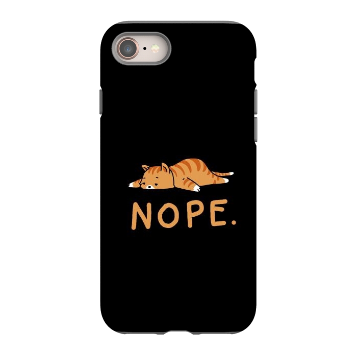 iPhone 8 StrongFit Nope Lazy Cat Caramel  by Vó Maria