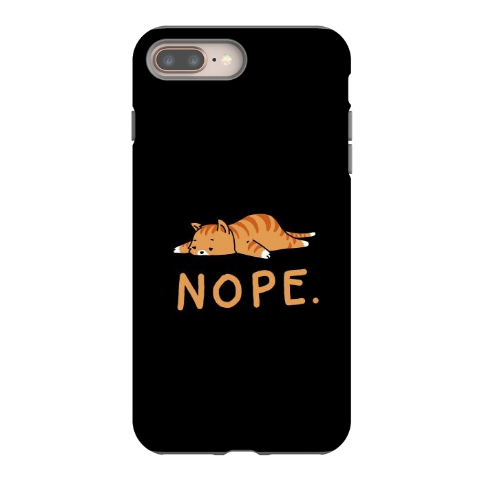 iPhone 8 plus StrongFit Nope Lazy Cat Caramel  by Vó Maria