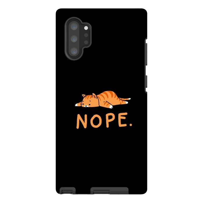 Galaxy Note 10 plus StrongFit Nope Lazy Cat Caramel  by Vó Maria