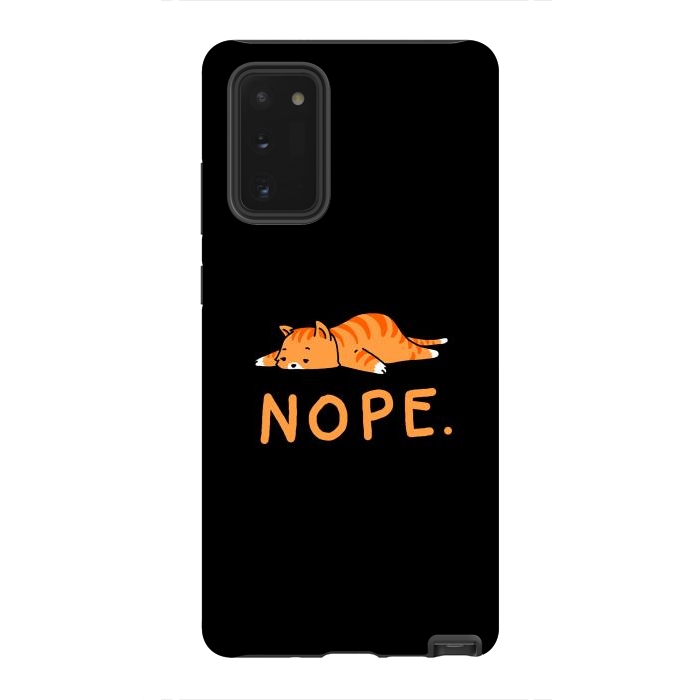Galaxy Note 20 StrongFit Nope Lazy Cat Caramel  by Vó Maria