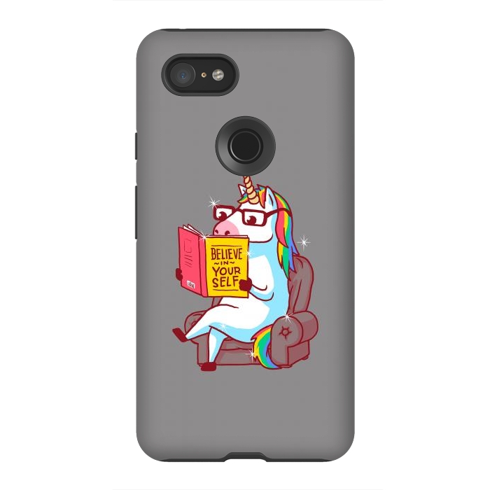 Pixel 3XL StrongFit Unicorn Believe Yourself Self Affirmation Book by Vó Maria