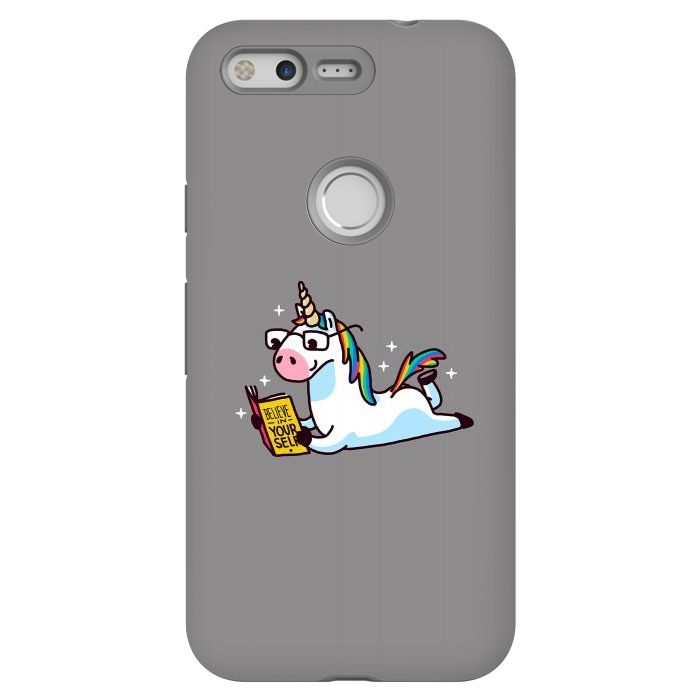 Pixel StrongFit Unicorn Reading Book Believe in Yourself Floor by Vó Maria