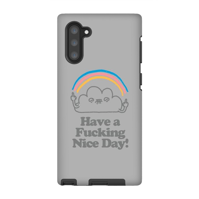 Galaxy Note 10 StrongFit Have a Fucking Nice Day - Cute Cloud Rainbow by Vó Maria
