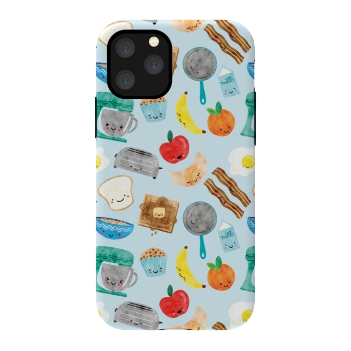 iPhone 11 Pro StrongFit Happy and Cute Breakfast Foods by Noonday Design