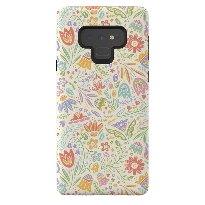 Galaxy Note 9 StrongFit Pretty Pastel Floral by Noonday Design