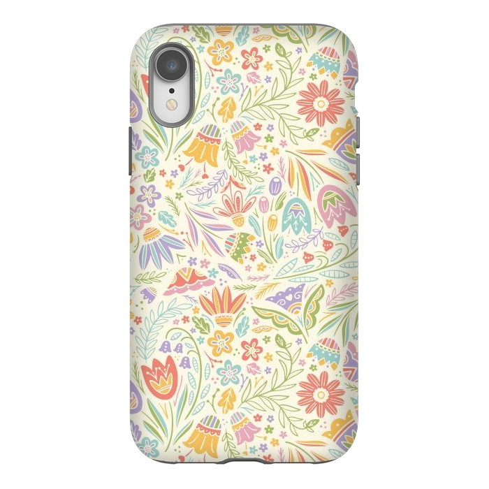 iPhone Xr StrongFit Pretty Pastel Floral by Noonday Design