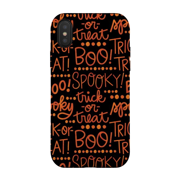 iPhone Xs / X StrongFit Spooky Halloween Lettering by Noonday Design
