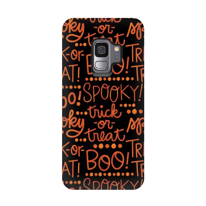 Galaxy S9 StrongFit Spooky Halloween Lettering by Noonday Design