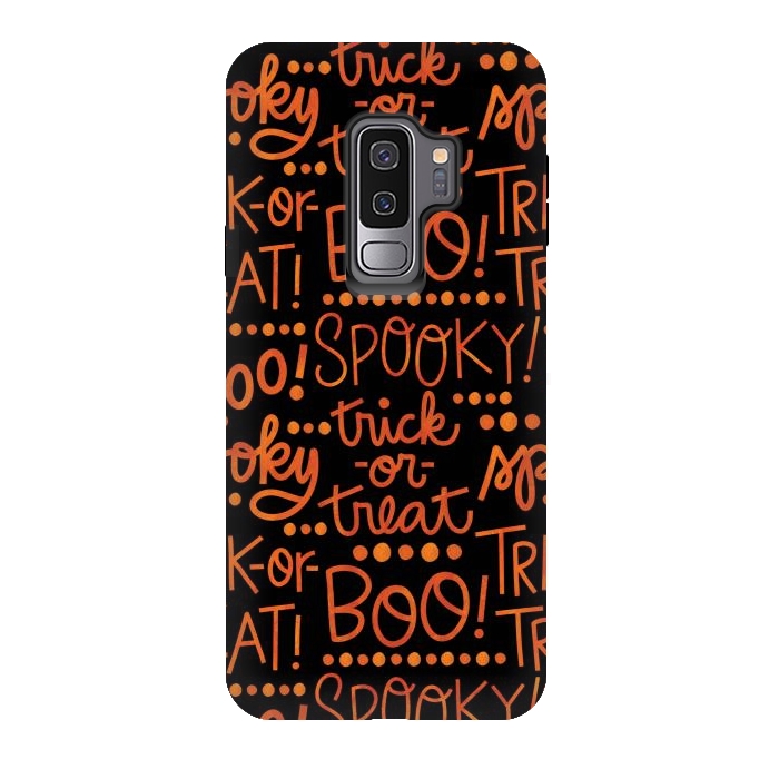 Galaxy S9 plus StrongFit Spooky Halloween Lettering by Noonday Design