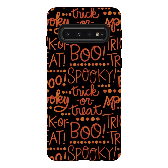 Galaxy S10 StrongFit Spooky Halloween Lettering by Noonday Design