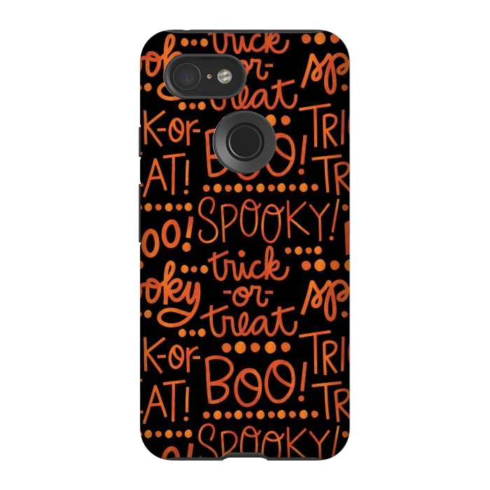 Pixel 3 StrongFit Spooky Halloween Lettering by Noonday Design