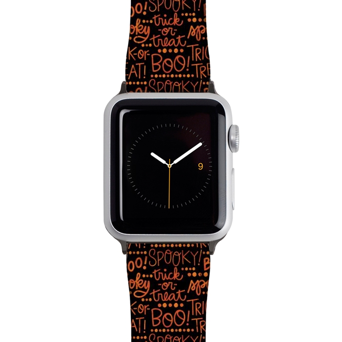Watch 38mm / 40mm Strap PU leather Spooky Halloween Lettering by Noonday Design