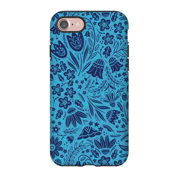 iPhone 7 StrongFit Dainty Blue Floral by Noonday Design