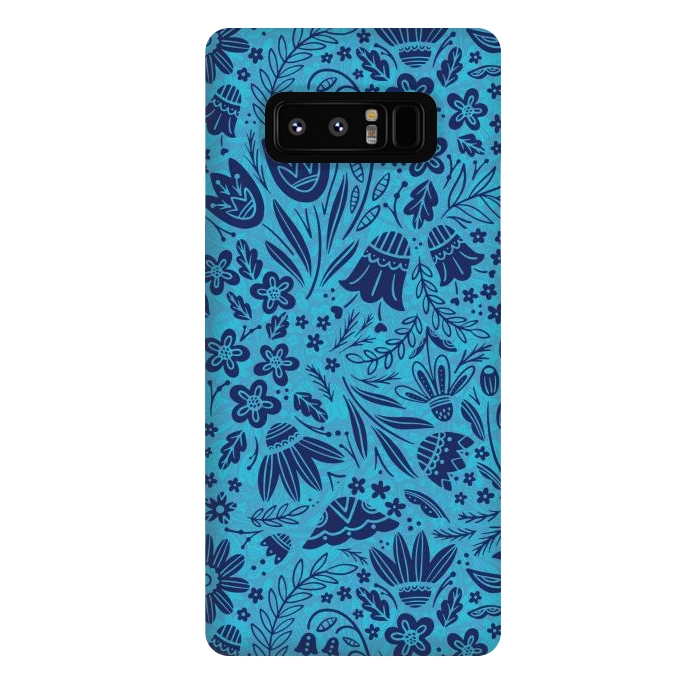 Galaxy Note 8 StrongFit Dainty Blue Floral by Noonday Design