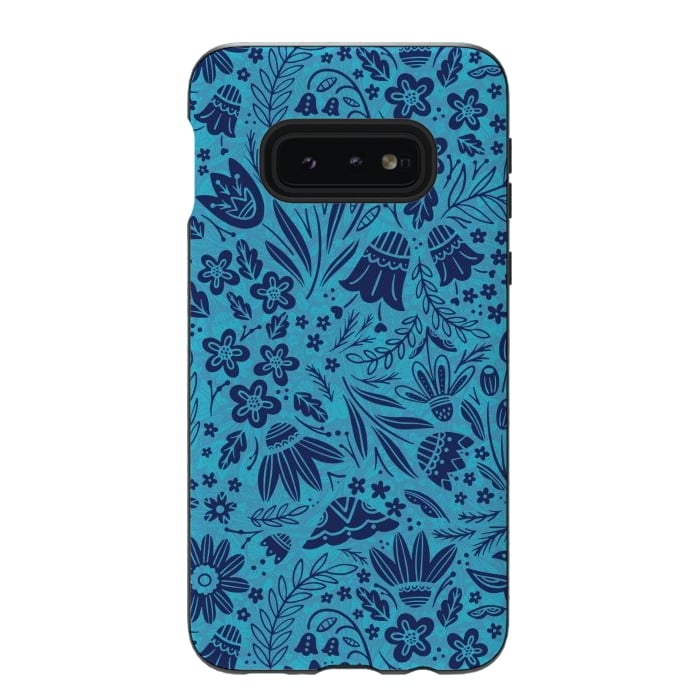 Galaxy S10e StrongFit Dainty Blue Floral by Noonday Design