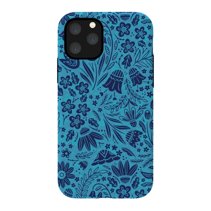 iPhone 11 Pro StrongFit Dainty Blue Floral by Noonday Design