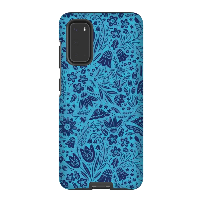 Galaxy S20 StrongFit Dainty Blue Floral by Noonday Design
