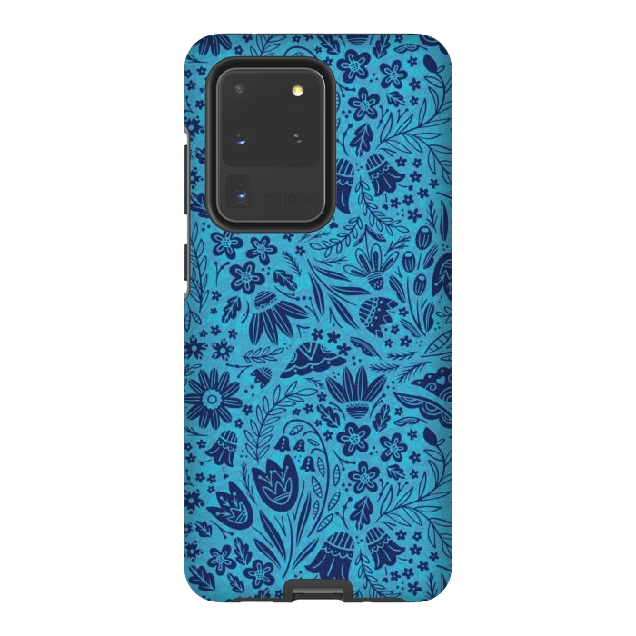 Galaxy S20 Ultra StrongFit Dainty Blue Floral by Noonday Design