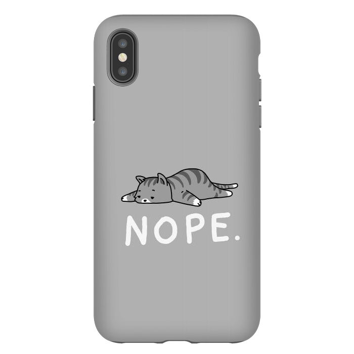 iPhone Xs Max StrongFit Nope Lazy Cat  by Vó Maria