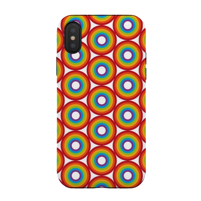 iPhone Xs / X StrongFit Rainbow Circle Pattern by Majoih