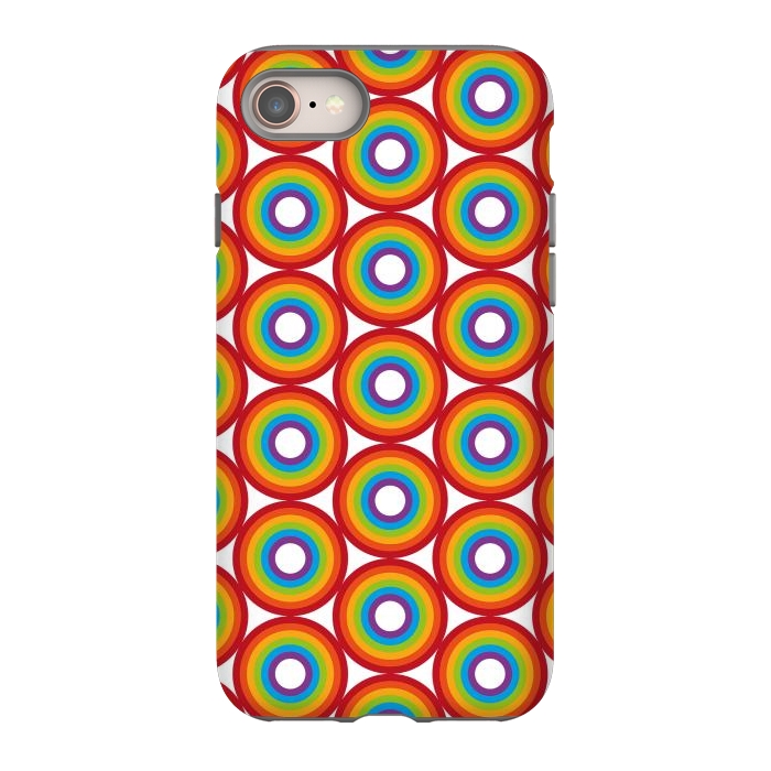 iPhone 8 StrongFit Rainbow Circle Pattern by Majoih