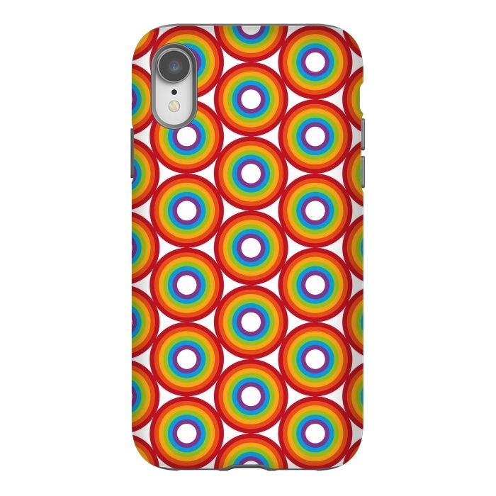 iPhone Xr StrongFit Rainbow Circle Pattern by Majoih