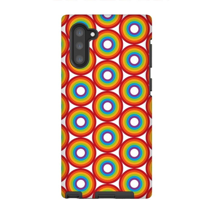 Galaxy Note 10 StrongFit Rainbow Circle Pattern by Majoih