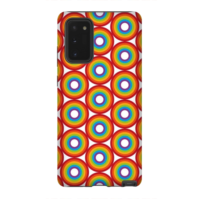 Galaxy Note 20 StrongFit Rainbow Circle Pattern by Majoih