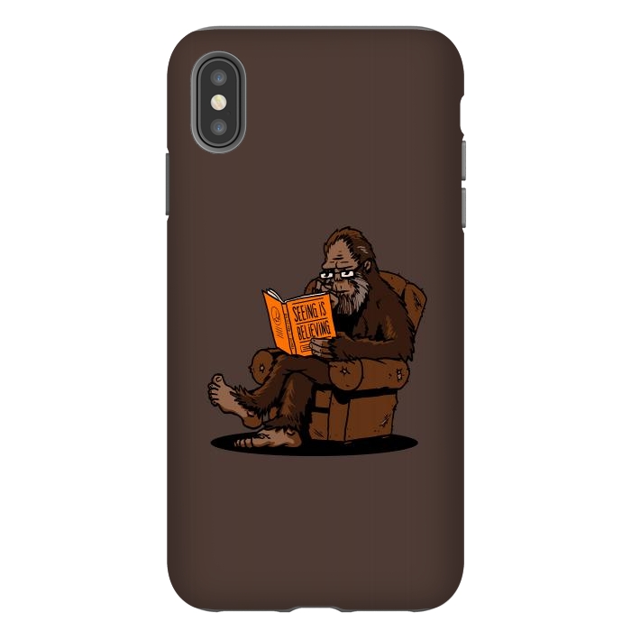 iPhone Xs Max StrongFit BigFoot Reading Book - Seeing is Believing by Vó Maria