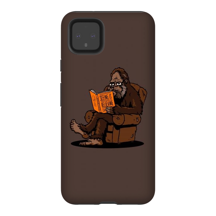 Pixel 4XL StrongFit BigFoot Reading Book - Seeing is Believing by Vó Maria
