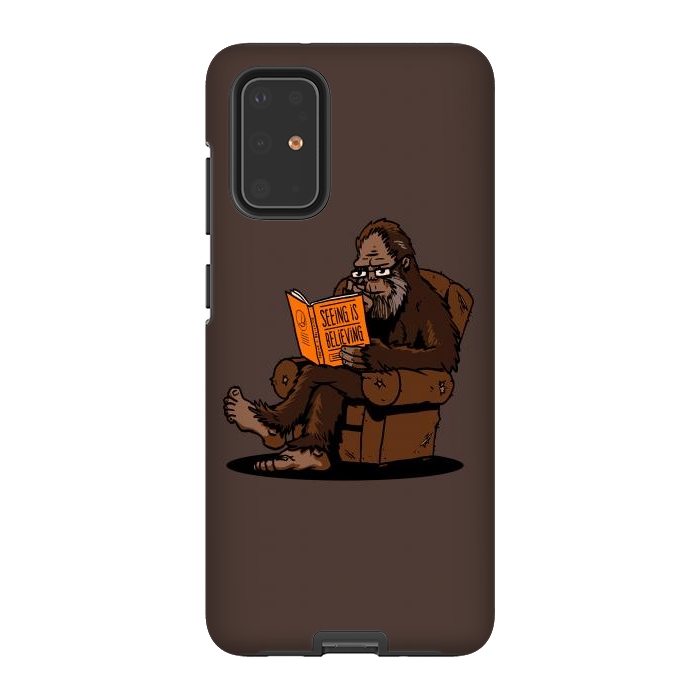 Galaxy S20 Plus StrongFit BigFoot Reading Book - Seeing is Believing by Vó Maria