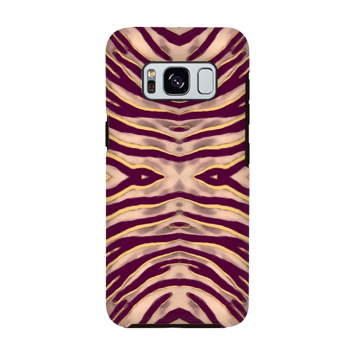 Galaxy S8 StrongFit Tan brown tiger stripes print by Oana 
