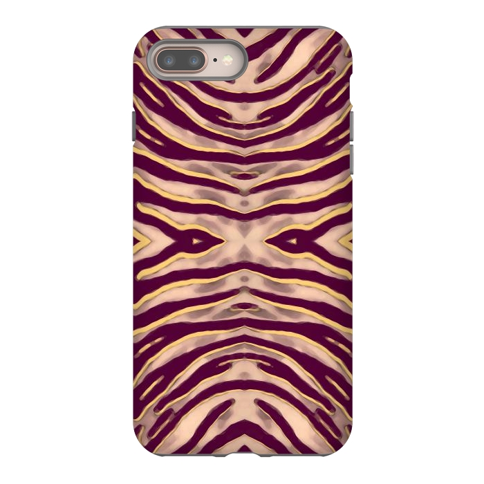 iPhone 8 plus StrongFit Tan brown tiger stripes print by Oana 