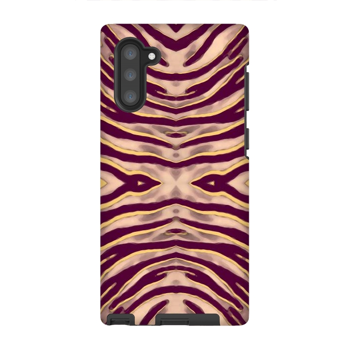 Galaxy Note 10 StrongFit Tan brown tiger stripes print by Oana 