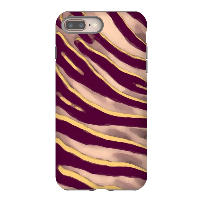 iPhone 7 plus StrongFit Minimal tiger print stripes brown neutral by Oana 