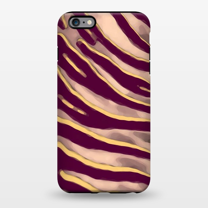 iPhone 6/6s plus StrongFit Minimal tiger print stripes brown neutral by Oana 