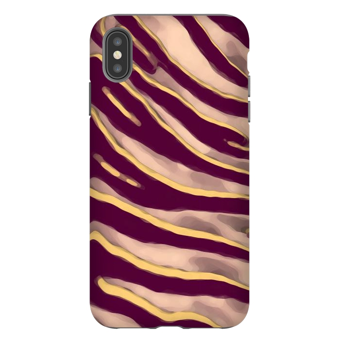 iPhone Xs Max StrongFit Minimal tiger print stripes brown neutral by Oana 