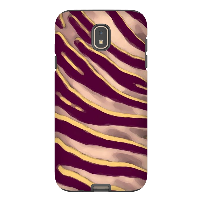 Galaxy J7 StrongFit Minimal tiger print stripes brown neutral by Oana 