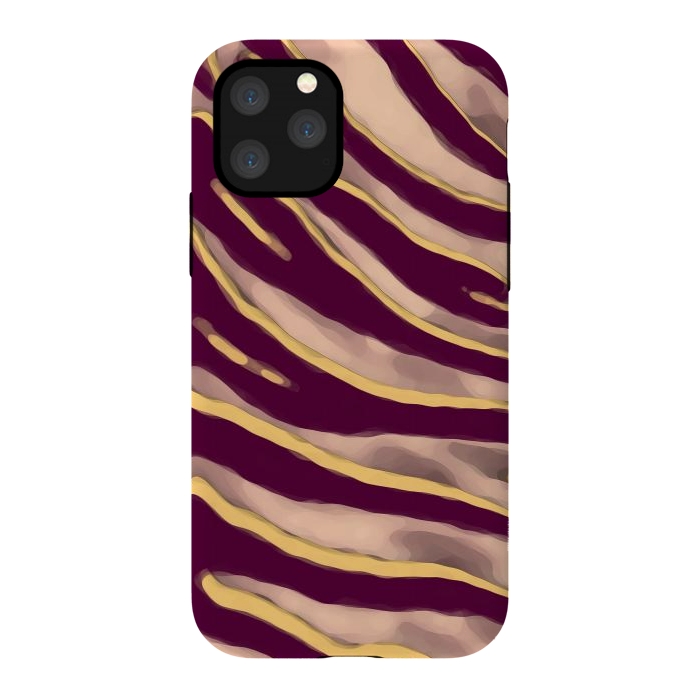 iPhone 11 Pro StrongFit Minimal tiger print stripes brown neutral by Oana 