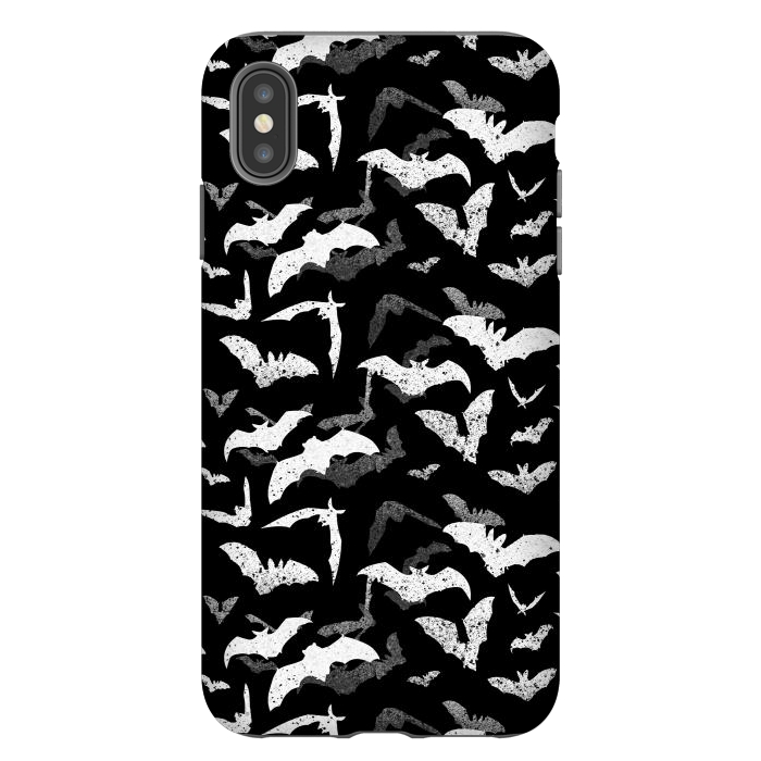 iPhone Xs Max StrongFit Splattered flying bats Halloween pattern by Oana 