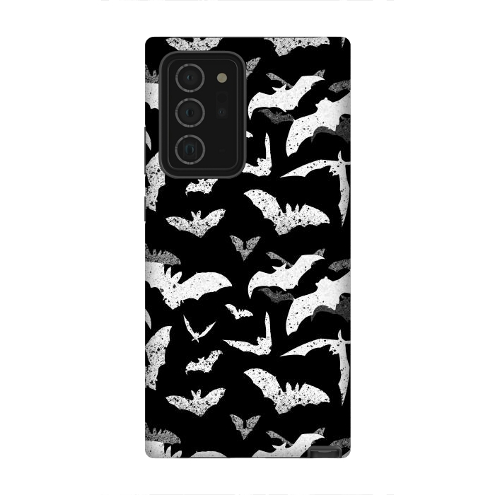 Galaxy Note 20 Ultra StrongFit Splattered flying bats Halloween pattern by Oana 