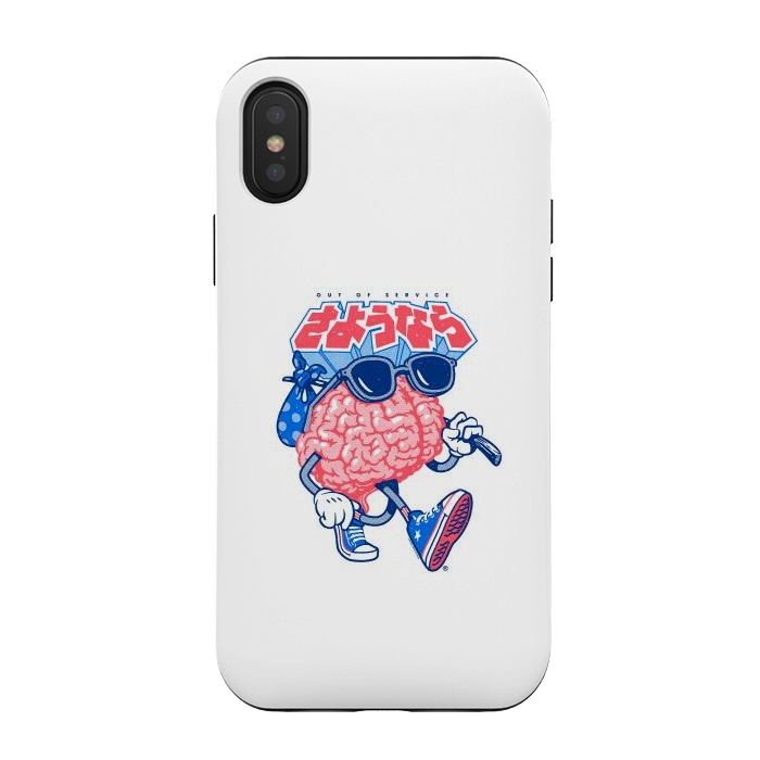 iPhone Xs / X StrongFit Sayonara Out of Service Brain Vacation by Vó Maria