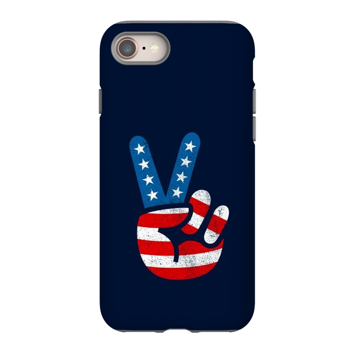 iPhone SE StrongFit Peace Love Hand USA Flag Vintage Solid 2 by Vó Maria